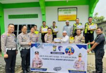 Sambut HUT ke-71 Polantas, Satlantas Polres Karimun Berbagi Sembako dan Sambangi Pensiunan Polri